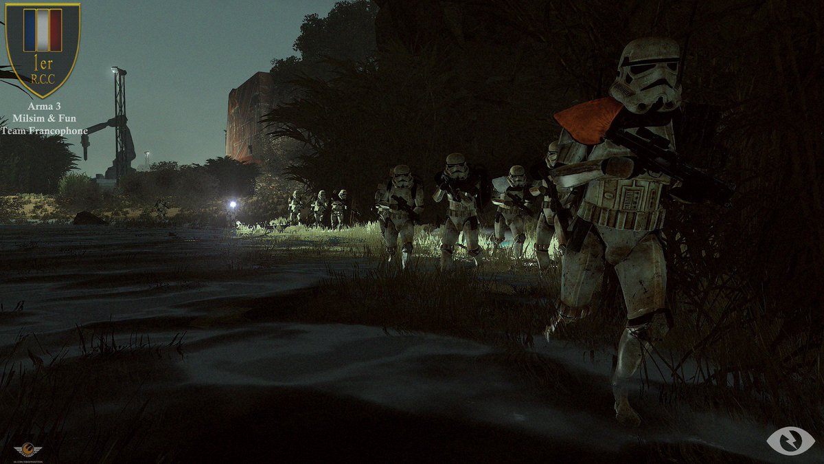1erRCC's tweet photo. Le #1erRCC s'est reconverti en #Sandtroopers durant la durée de l'opération #StarWars "La Chasse aux Hutt" voici des images ! 😁
#Arma3 #Arma3fr  
@Arma3official https://t.co/09AumXhgPz