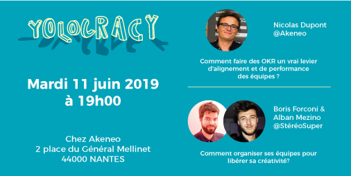 On se retrouve ce soir chez <a href="/akeneopim/">Akeneo: The Product Experience Company</a> pour #Yolocracy #Nantes ! <a href="/borisforconi/">Boris Forconi</a>, @IAmAlbanMezino, <a href="/duponico/">Nicolas Dupont 📖</a>, vous êtes prêts ? 🚀 
Pour les retardataires : yolocracy.org #meetup