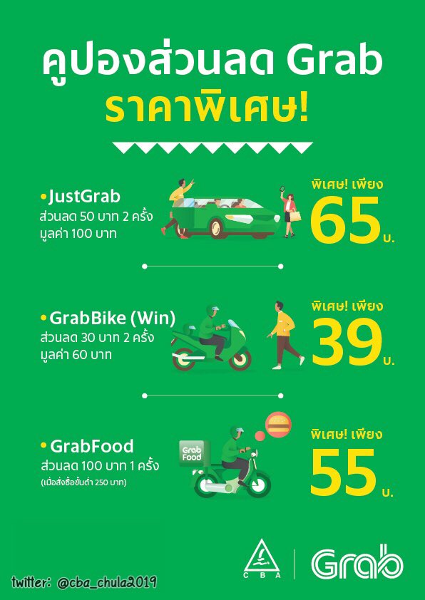 cba_chula2019's tweet photo. สำหรับคนที่เรียกใช้บริการ Grab บ่อย มาทางนี้เลยยย เรามีส่วนลดมานำเสนอค่าาาา❤️ สนใจ/สอบถาม dm มาก่อนได้น้าาา✨ #cba #cbachula #cba2019 #grab #grabfood #grabbike https://t.co/GRxVYXOcjM