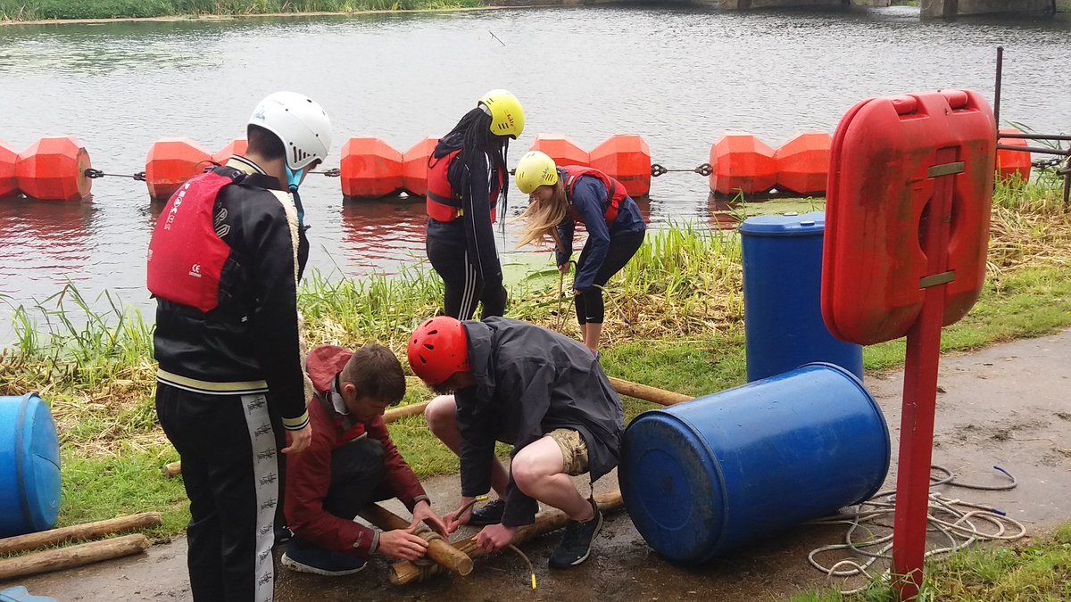 Year 10 scaling the highropes and raft building @nenewhitewater #AdventureWeek #teamwork