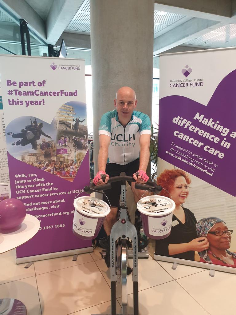 UCLHCancerFund's tweet photo. Come & support some of the #Pryenees cyclists today at the cancer centre. An all day cycle to help raise funds for their cycle on 28-30 June! Come support them or donate here https://t.co/gtF2jKyCFe #cycleforcancer #communitysupport https://t.co/orteH1LPpF