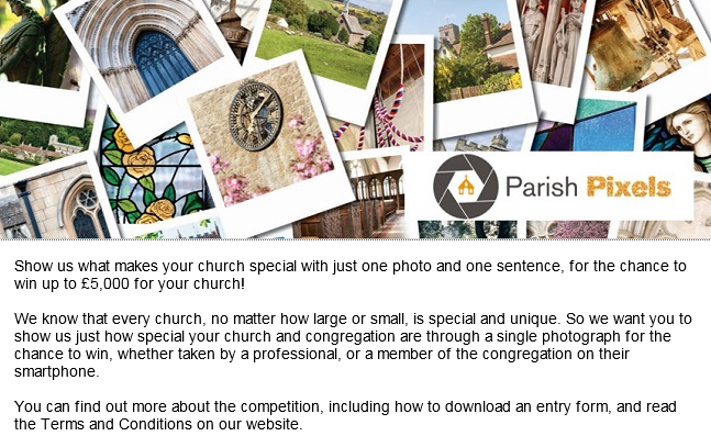 NatChurchTrust's tweet photo. Win up to £5000 for your church by entering @Ecclesiastical's 'Parish Pixels' competition https://t.co/AB8iQkHeP3 https://t.co/nPuF9rXhbD