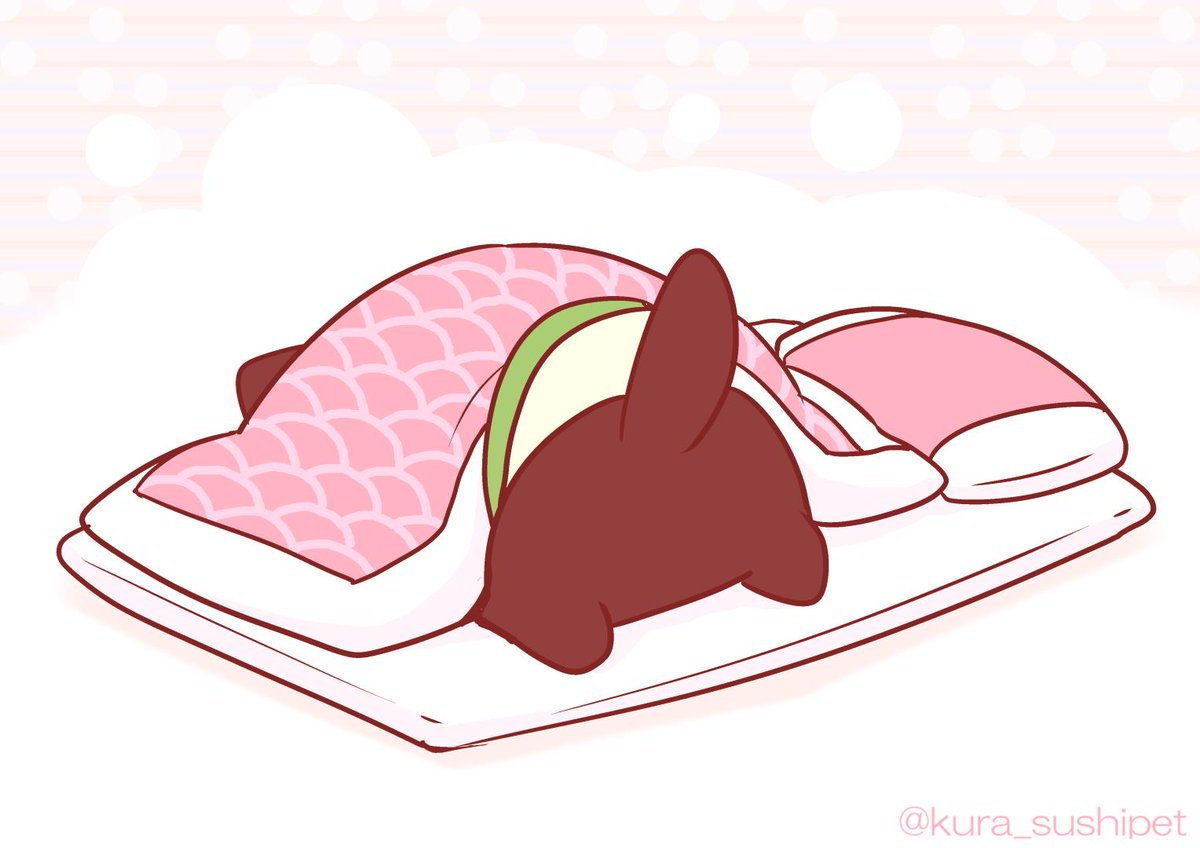kamado nezuko futon asa no ha (pattern) no humans twitter username lying blanket solo  illustration images