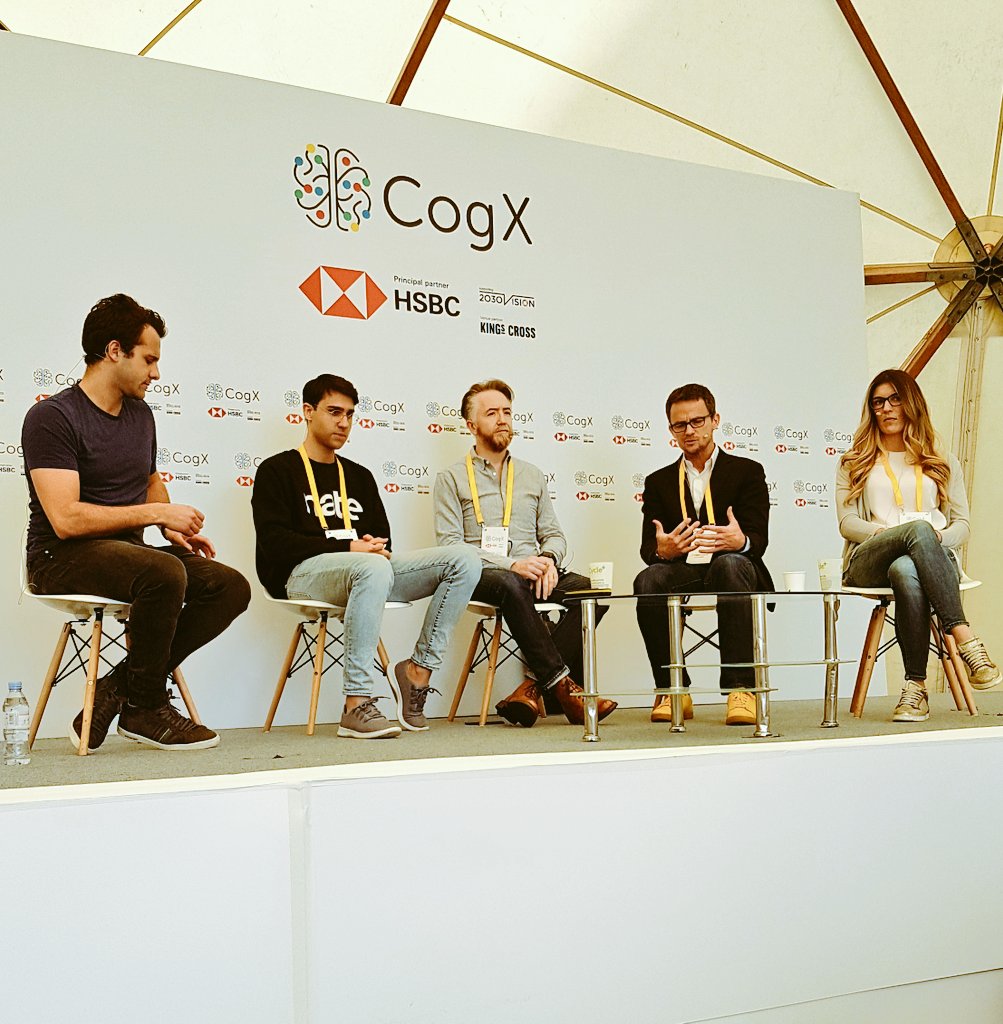 On stage @foundersfactory and @firstminutecap  @spencer_crawley introducing
@paulc71 @_Previse_, 
Steph Madgett @ Slick
@barney_wragg @KarakuriT
& @AlbertSaniger @natetech_ 

 #CogX19 #CogX2019 #LTW2019