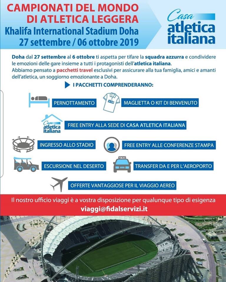 ServiziFidal's tweet photo. #RoadToDoha con #fidalservizi e #casaatleticaitaliana affrettatevi! @Pagliarafabio https://t.co/iaQWCynBns