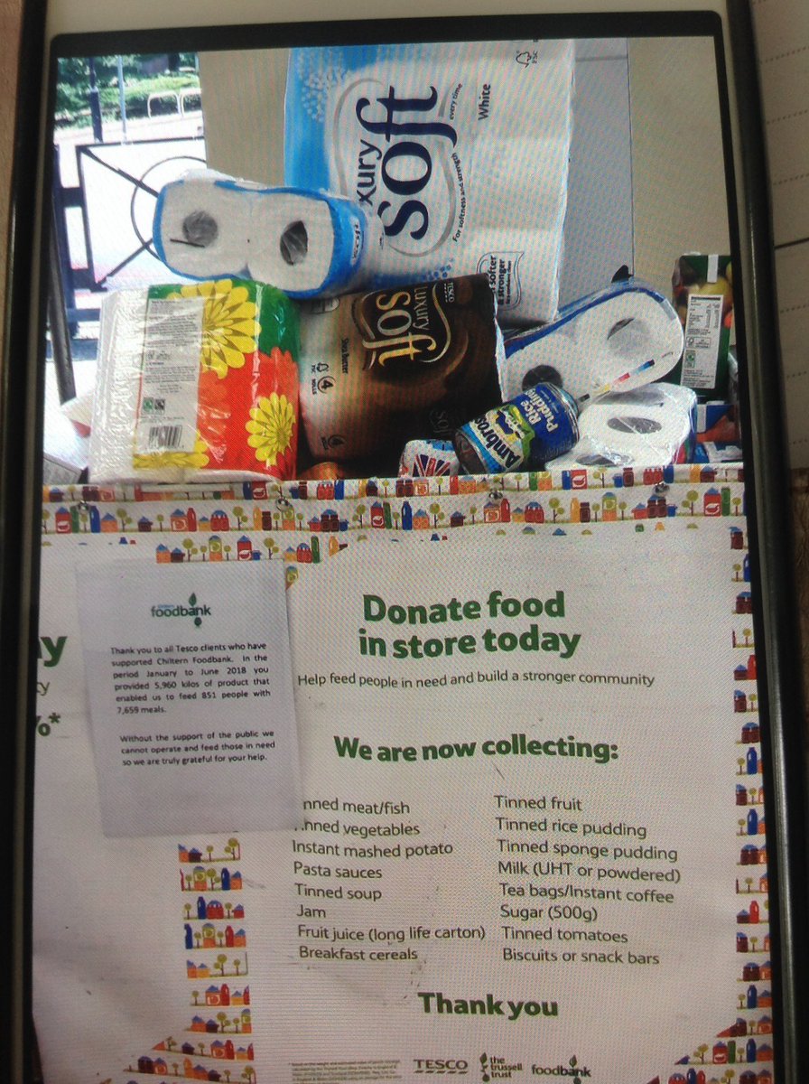 Tesco Amersham says thank you to all our generous customers - foodbank donations instore-