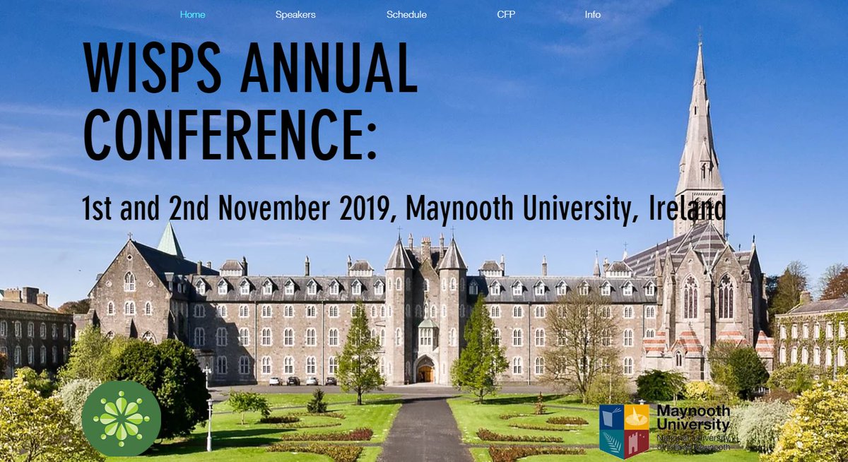 Happy to launch the website for the upcoming @WISPS_UK conference <a href="/MaynoothUni/">Maynooth University</a> Visit wispsmaynooth2019.wixsite.com/home