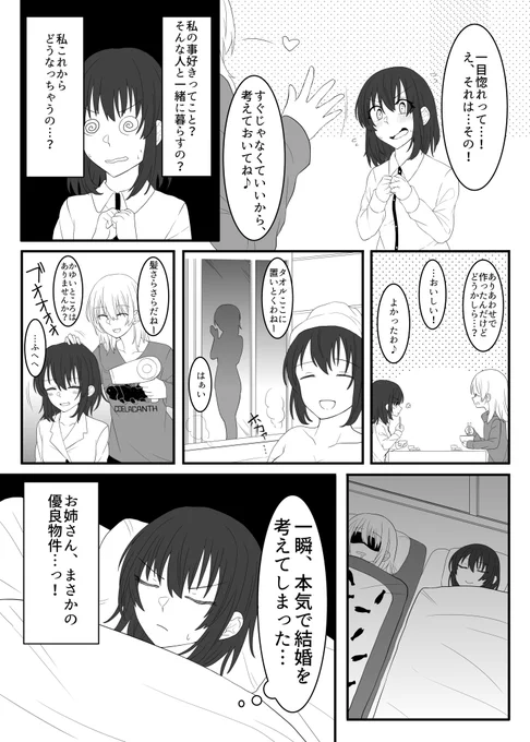 【創作百合】同居人(♀)に狙われています 3日目 