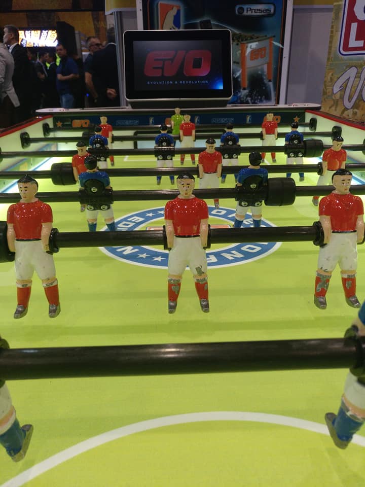 Expojoc's tweet image. #Megatec-Grupo presas en #Expojoc2019. Con una pequeña muestra de sus productos, grúas infantiles y juegos  deportivos. Principalmente sus famosos futbolines. No te pierdas todo lo  que tienen para contarte