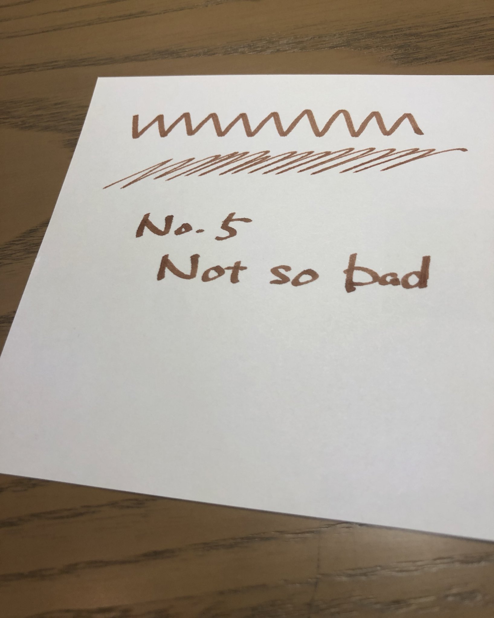 Tono Lims スタンダードカラー No 5 Not So Bad 礪茶をモチーフにしたカラー 紙にもよりますが 書いた瞬間は赤が優った濃いめの茶色が現れます その後 緑 青が主張してきて 最後は少し淡い茶色になります 是非お楽しみいただきたいカラーです