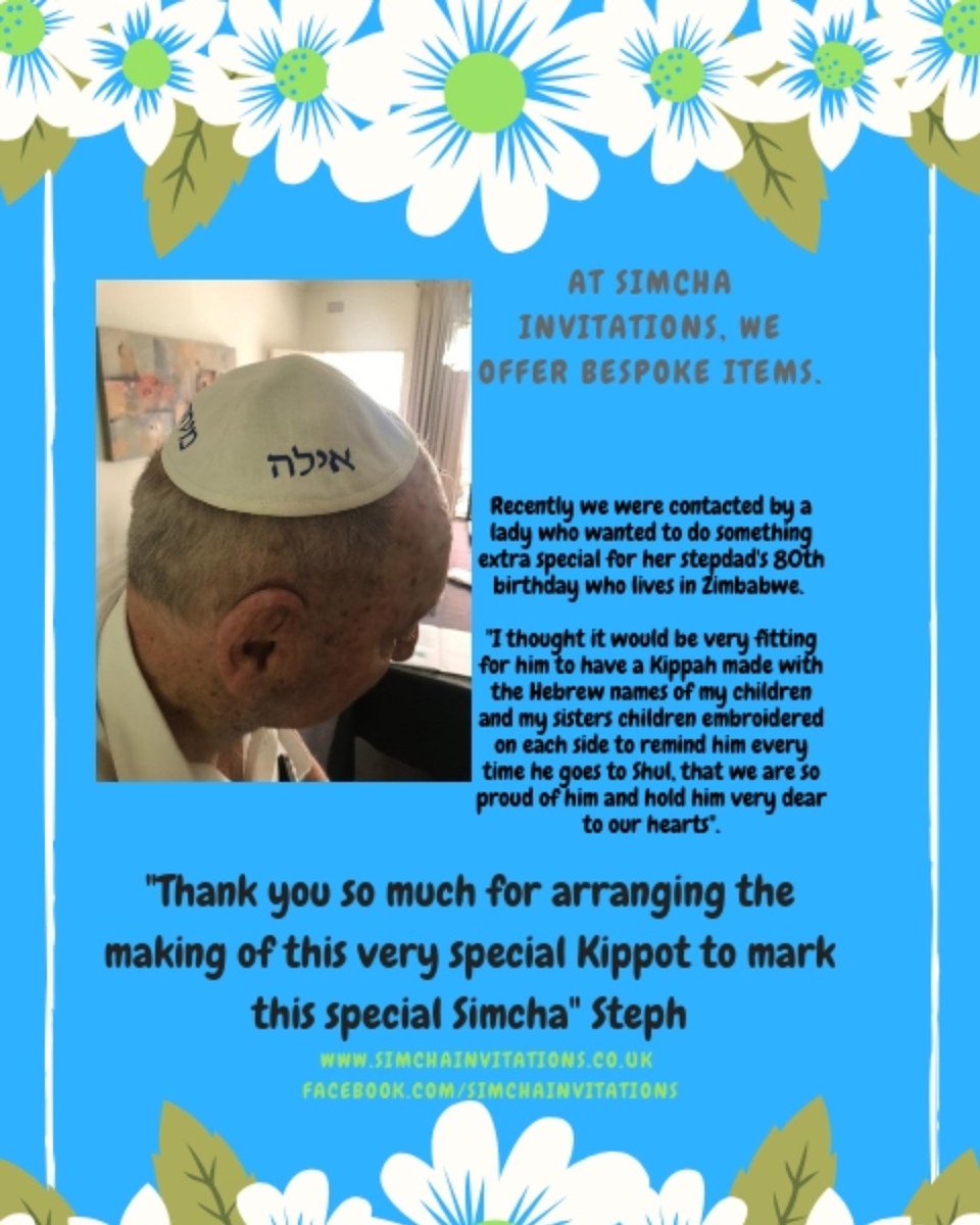 SimchaInvitati1's tweet image. Last month we posted out 1000 #Kippot to England, Greece and Spain. How many will be posted out next month? #newtarget #weddingstationery #aroundtheworld