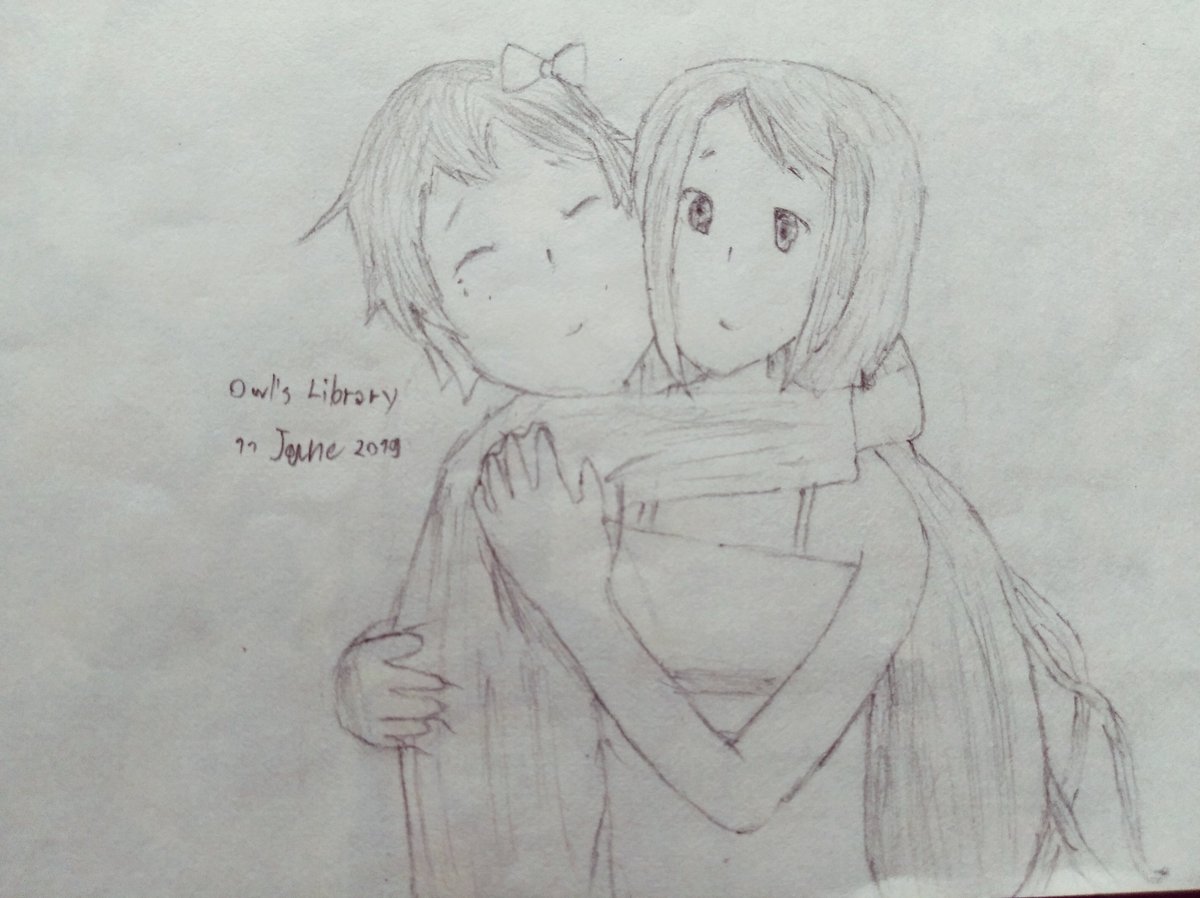 wingoflittleowl's tweet photo. I got a weird idea about my favourite characters hug each other. Left one is #Sayori from #DDLC , and the right one is Budapest from @TeamWatercress 's #Palinurus https://t.co/wNYpHDiGmU