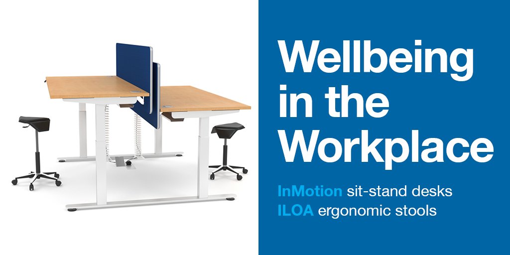 Pair the stylish InMotion sit-stand desk with our ILOA height adjustable stools to find your optimum working position throughout the day.