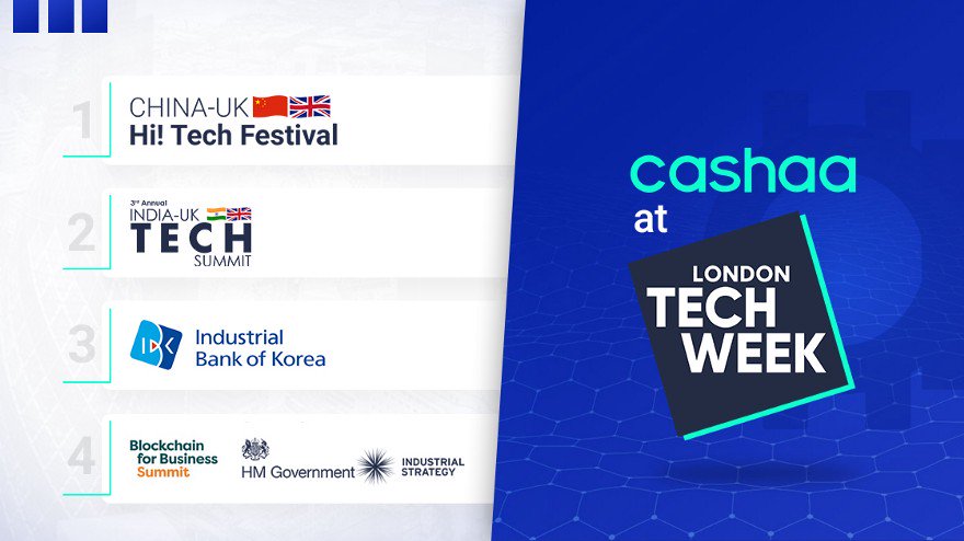 yourCashaa's tweet photo. Looking forward to another promising day at @LDNTechWeek tomorrow - excited to present us to the Industrial #Bank of #Korea at #TechItaliaLab, and at #India-#UK #Tech Summit! https://t.co/aDrR1hEhuJ #LTW #Cashaa #IndiaUKTech #London #WeAreTechNation #crypto #banking #TechNation https://t.co/zWUWsYg3H5