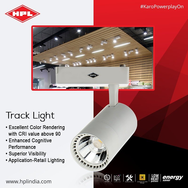 An extra ordinary Track Light to brighten up the  beauty of your space with excellent lighting. 
#HPL #TrackLight #RetailLighting #KaroPowerplayOn pic.twitter.com/vouqRH7j8c