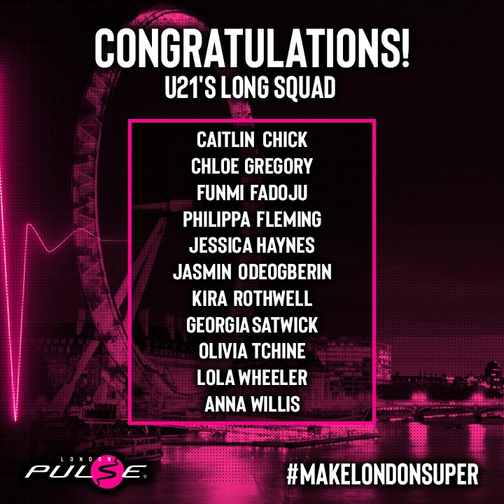 A huge thank you to every player that trialled for our U17, U19 and U19 tournaments and a MASSIVE congratulations to each of the following girls who made the longlist 💗🖤

#makelondonsuper