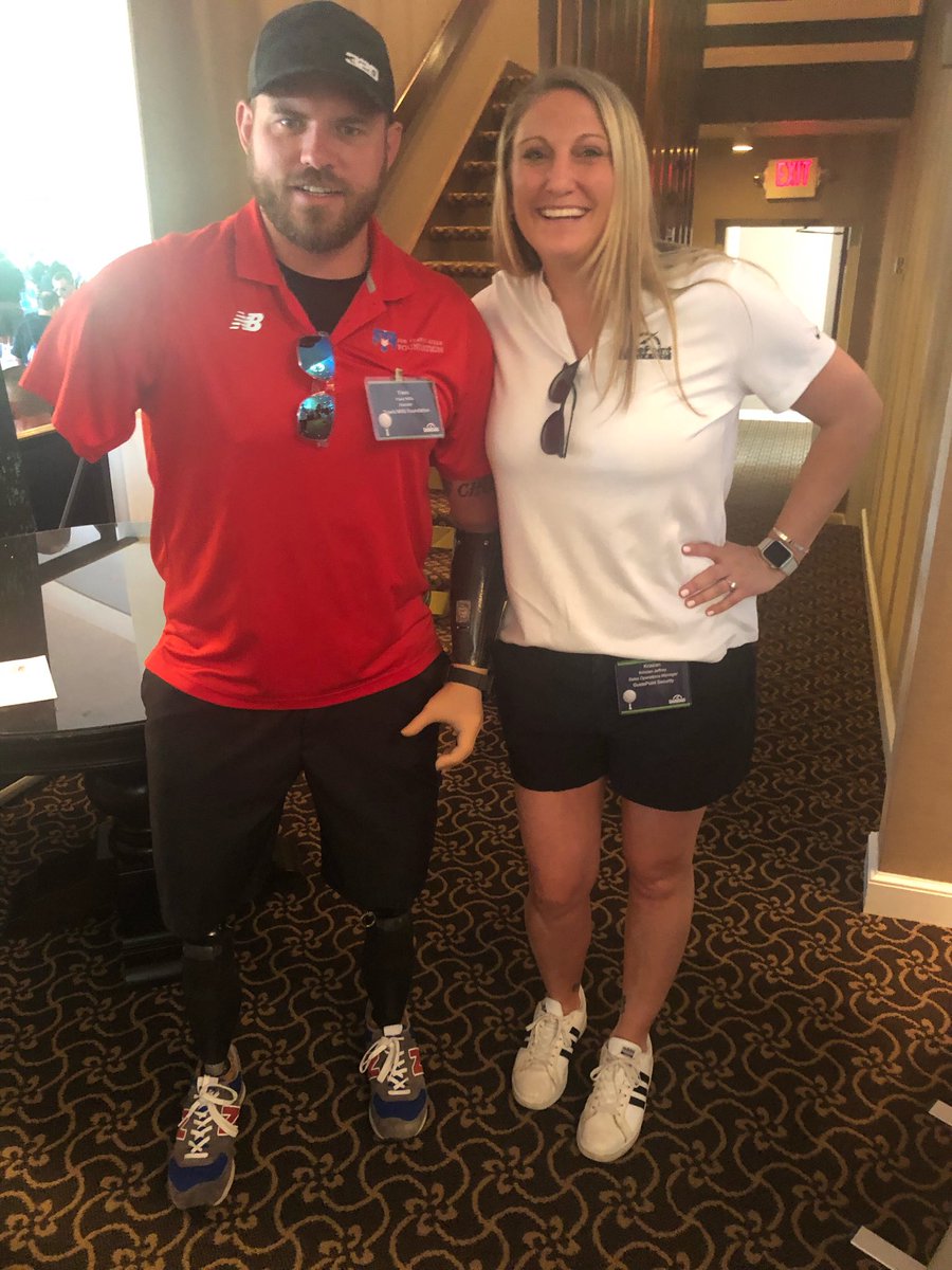 KJHK81's tweet image. Great day with @ssgtravismills on the #theinternationalgolfcourse You are an inspiration! #GuidePointSecurity #travismillsfoundation