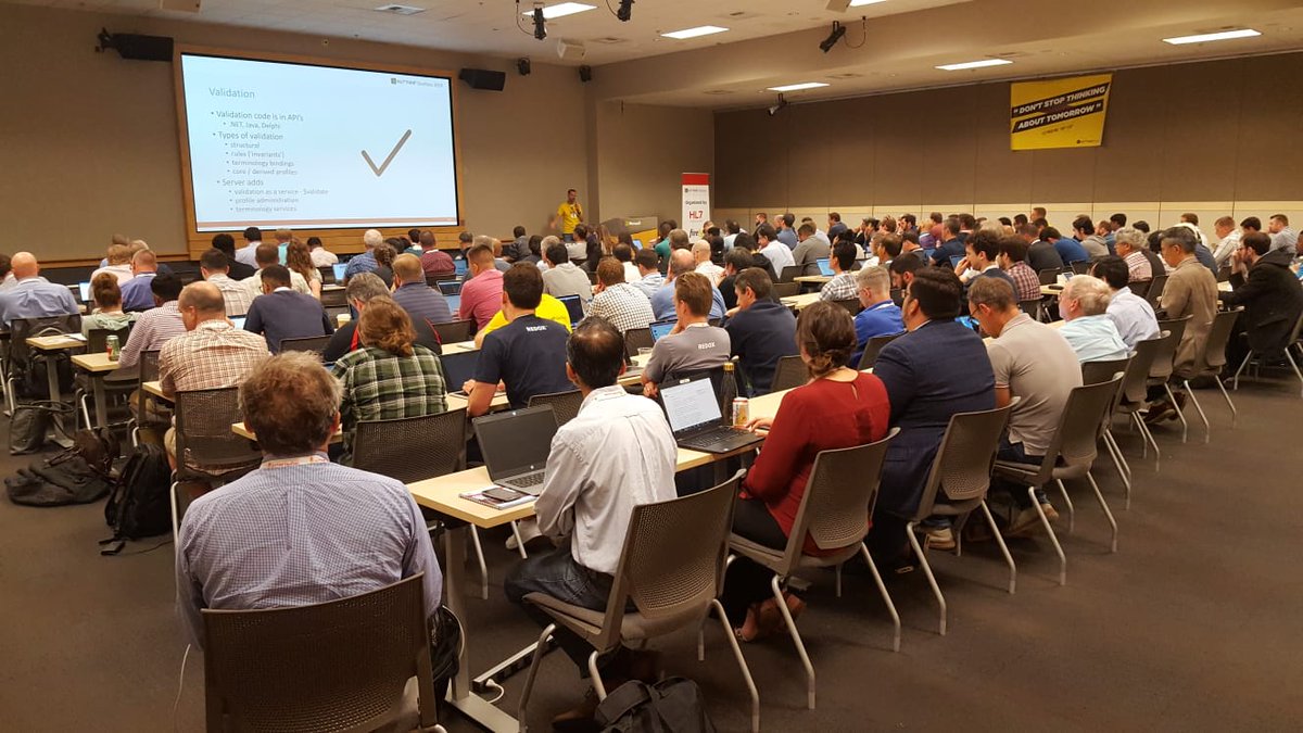 Almost completely full at my talk about FHIR servers at #FHIRDevDays