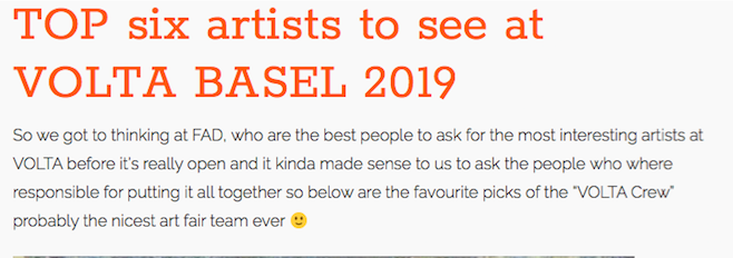SioMcDonald's tweet photo. Over the moon for my work to be selected in TOP six artists to see at VOLTA BASEL 2019 - FAD Magazine https://t.co/KpS3v40int #VOLTA #volta2019 @culture_ireland @artscouncil_ie @gandnart https://t.co/q5deLRF1NH