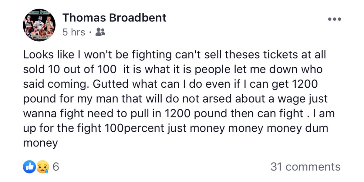 BoxingTicketsNI's tweet photo. This is alarming and we see these same struggles everywhere!
Get out and support the fighters! They do it all for fans! 
Would you work for free? 
Thought not, so don't expect the fighters to do it either #HelpBoxersEarnMore https://t.co/4pYdZtMgjL