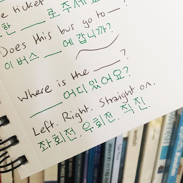 LDLanguages's tweet image. Catching up with the #IGLC for my Korean! Some simple directions 🤷‍♀️👈👉👆Can you ask where stuff is in the language you’re learning? #wedolanguages bit.ly/2MCjsEt