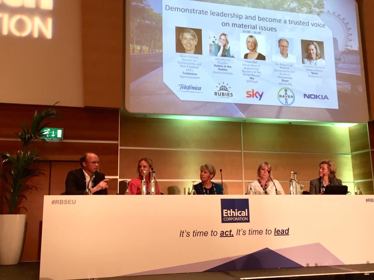 Pleasure to join a panel today #RBSEU alongside @rubiesinrubble @geertpaemen @cdiamente @Klaus4Ag  It doesn’t matter the industry, it’s clear that businesses need to be transparent to their stakeholders backing it up with action internally. Consistency is key in gaining trust