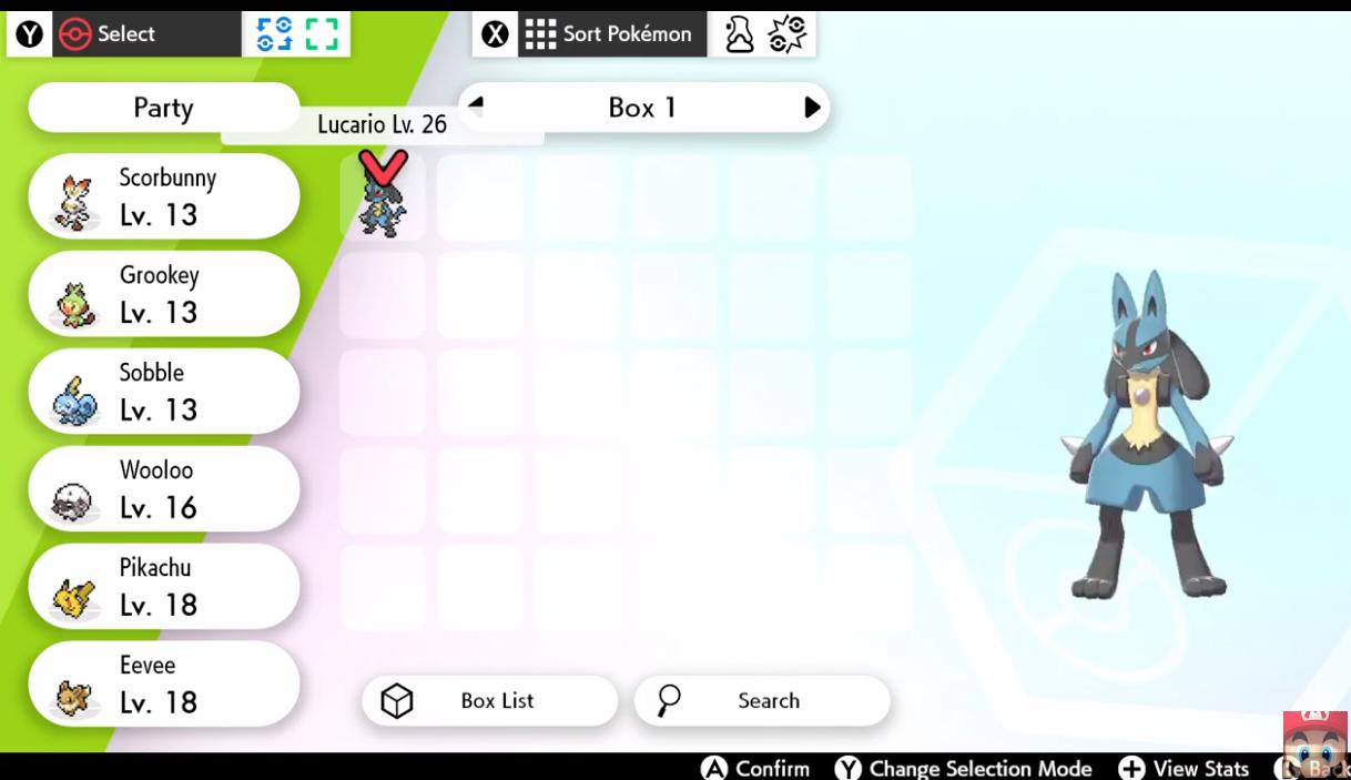 PLDH on X: Pokémon Sword and Shield PC interface, seen when