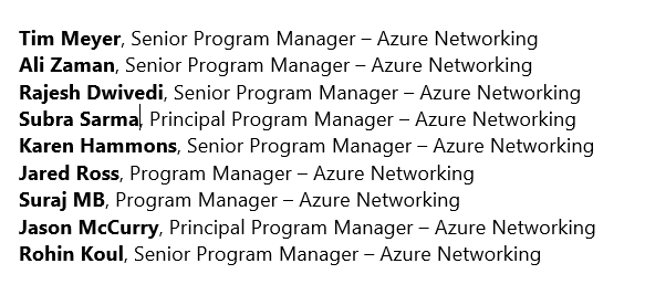 AzureSupport's tweet photo. 🎙️ We are live! Have a question about #Azure Networking? Join us for the #AzNetworkingAMA now! Today we're joined by: https://t.co/o8VI6z1z4j