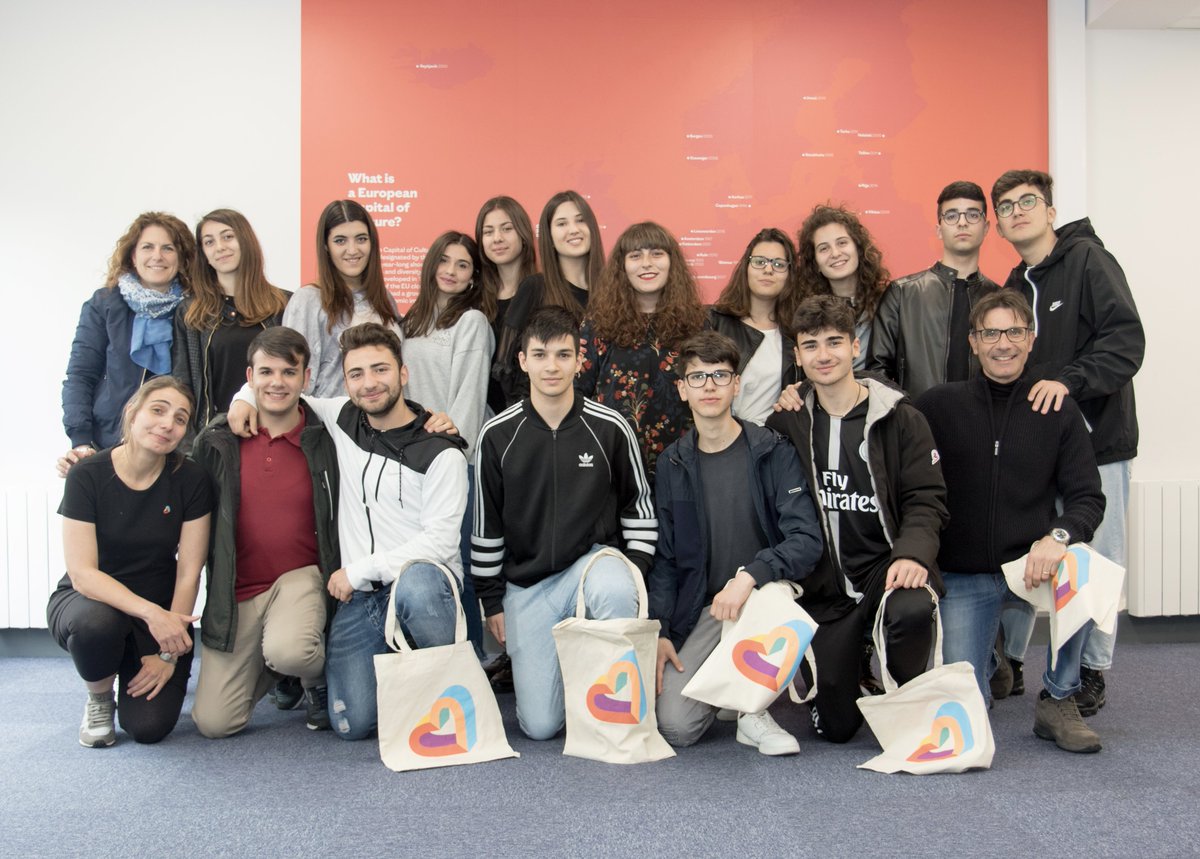 Delighted to welcome a group of students from Matera, Italy to our offices this afternoon. They've been on work placement here for the past few weeks but are heading back to enjoy the summer in their own European Capital of Culture <a href="/Matera2019/">Matera2019</a>.
#ECoCFamily #Matera2019