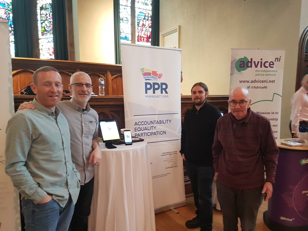 PPR_Org's tweet photo. Ready for action at the @techinres launch in the Guildhall with our new app! #techinres @CommunityNI @comicrelief https://t.co/63M2KGtMbT