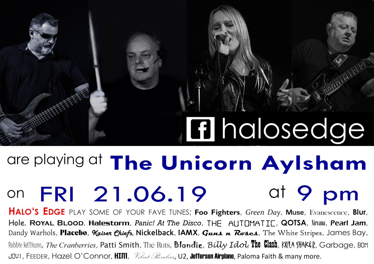halos_edge's tweet image. Halo's Edge live at the Unicorn Aylsham - book early to avoid the rush!😆 facebook.com/events/4158814…