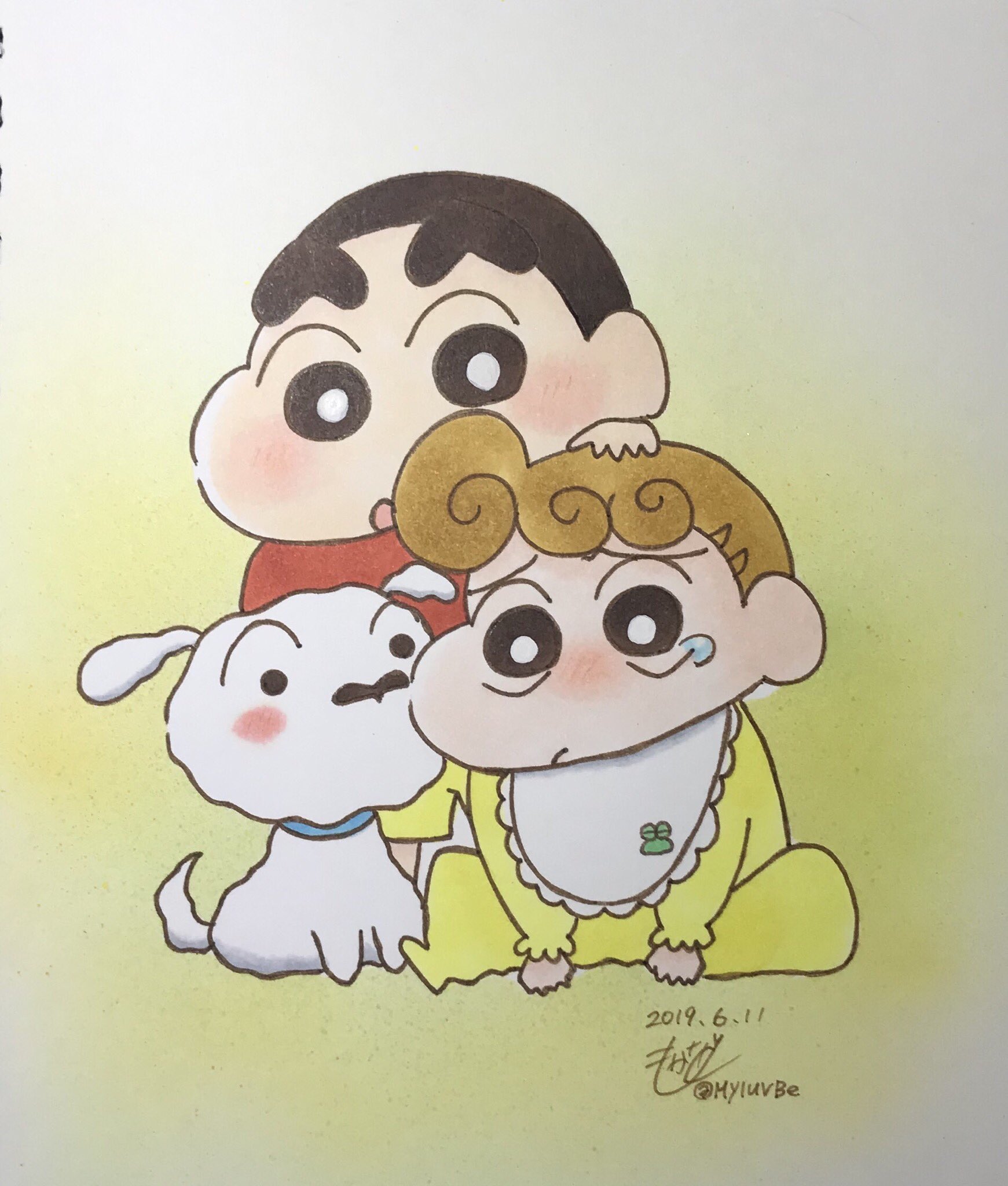 Twitter 上的 もかな 久々にイラスト描いたー つらいことがあっても オラとシロがいるゾ クレヨンしんちゃん T Co Cjjnbjs4dl Twitter