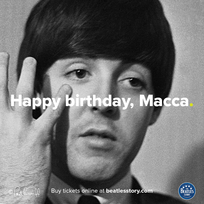 Paul McCartney was born on this day in 1942. Happy birthday, Macca!    