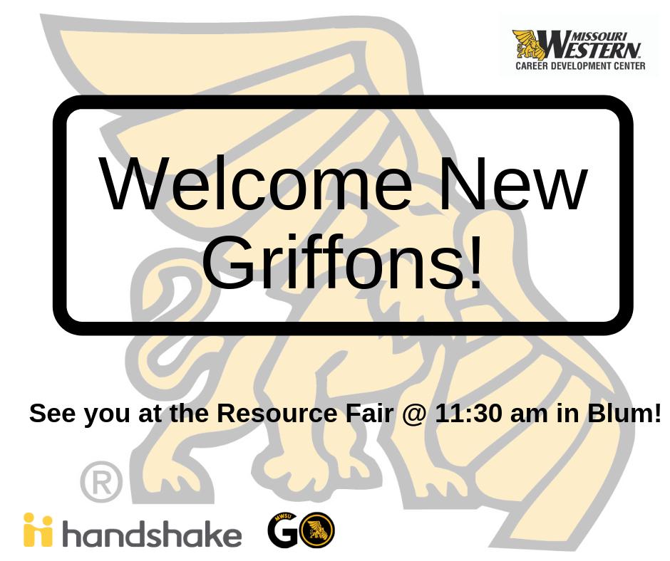 MWSUCareer's tweet photo. WELCOME NEW GRIFFONS! Come meet the Career Development Center team today @ 11:30 am in the Blum lobby #MWUSStudentEmployment #GriffsGetHired #EarnLearnConnect @MWSUAdmissions https://t.co/cb0BNs1npl