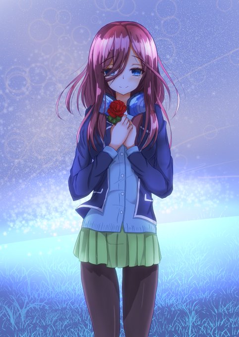 錦上ろな (なすね)さんがTwitterに投稿した中野三玖(五等分の花嫁)のイラスト。