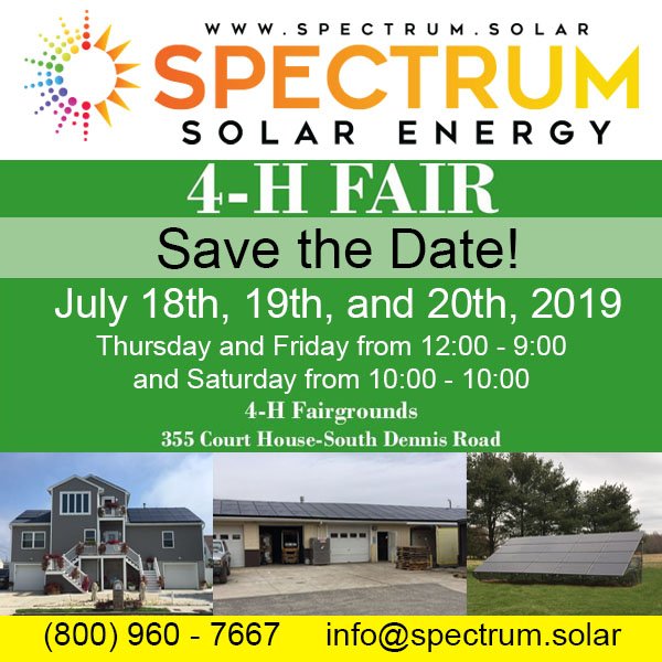 SolarBySpectrum's tweet image. Save the Date! Don't forget to join us at the Cape May 4-H Fair next month.