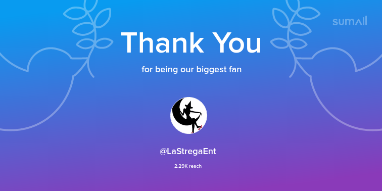 ElaineEmminger's tweet photo. Our biggest fans this week: LaStregaEnt. Thank you! via https://t.co/HrKYhgARuJ https://t.co/16YIIrFHJx