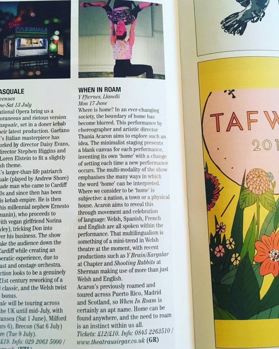 Thanks Buzz Magazine for our feature! “Home can be found anywhere, and the need to roam is an instinct in us all.” @buzzmagwales 
#wheninroam #tour2019 #home #feature #Wales #llanelli @ThaniaAcaron <a href="/TheatrauSirGar/">TheatrauSirGar</a>