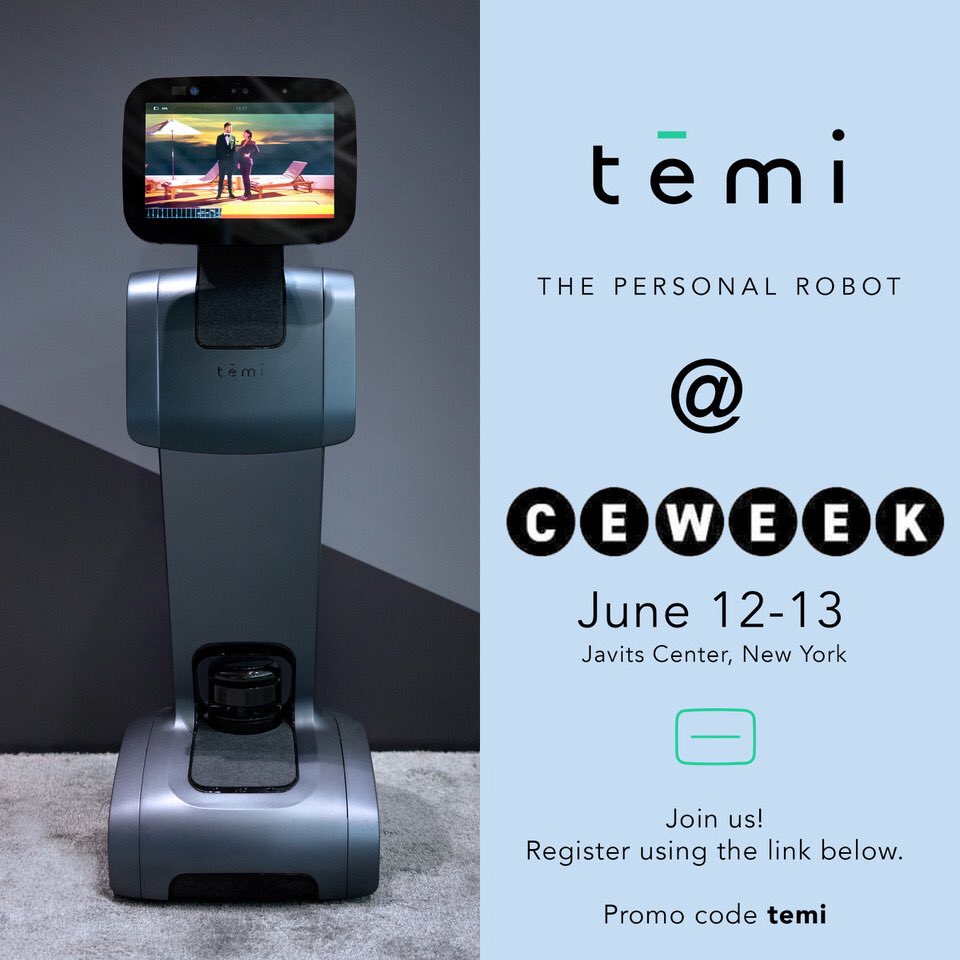 robotemi's tweet photo. Temi is selling! Want in? Come meet us at CE Week to learn about and join our simple and extremely beneficial Authorized Dealer program!
Complimentary passes at https://t.co/u5JQrVQzCD
Promo code: temi
#CEWeek #CEWeek2019 #Technology https://t.co/ARsKJAmRmW