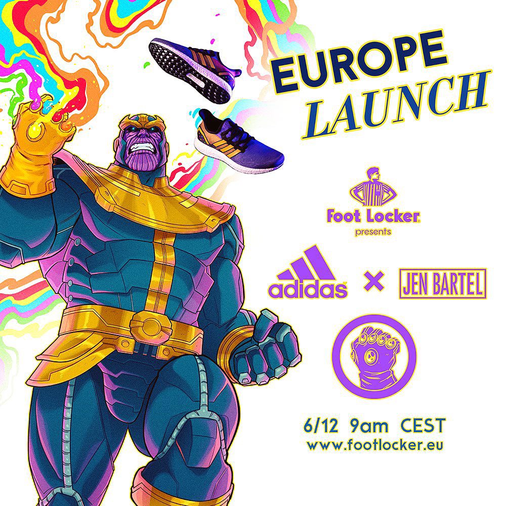 Polinizar regalo menta Jen Bartel al Twitter: "🔥 Jen Bartel x Adidas Captain Marvel and Thanos  sneakers are officially launching in Europe! ✨ Thank you all so much for  your support—you asked, and we heard