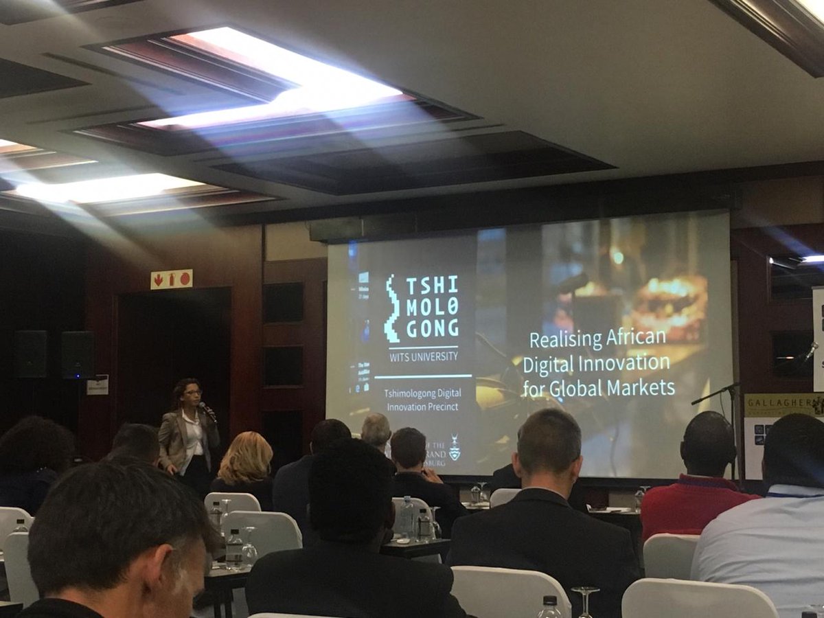 SolidGreen_SA's tweet photo. Lesley Williams CEO of Tshimologong Precinct: Main vision taking African centred innovations, commercializing it and taking it to the global markets. #SCAS2019 #SmartCities #AfricanSmartCitiesSummit @TshimologongIT https://t.co/2RxpY8KHEh