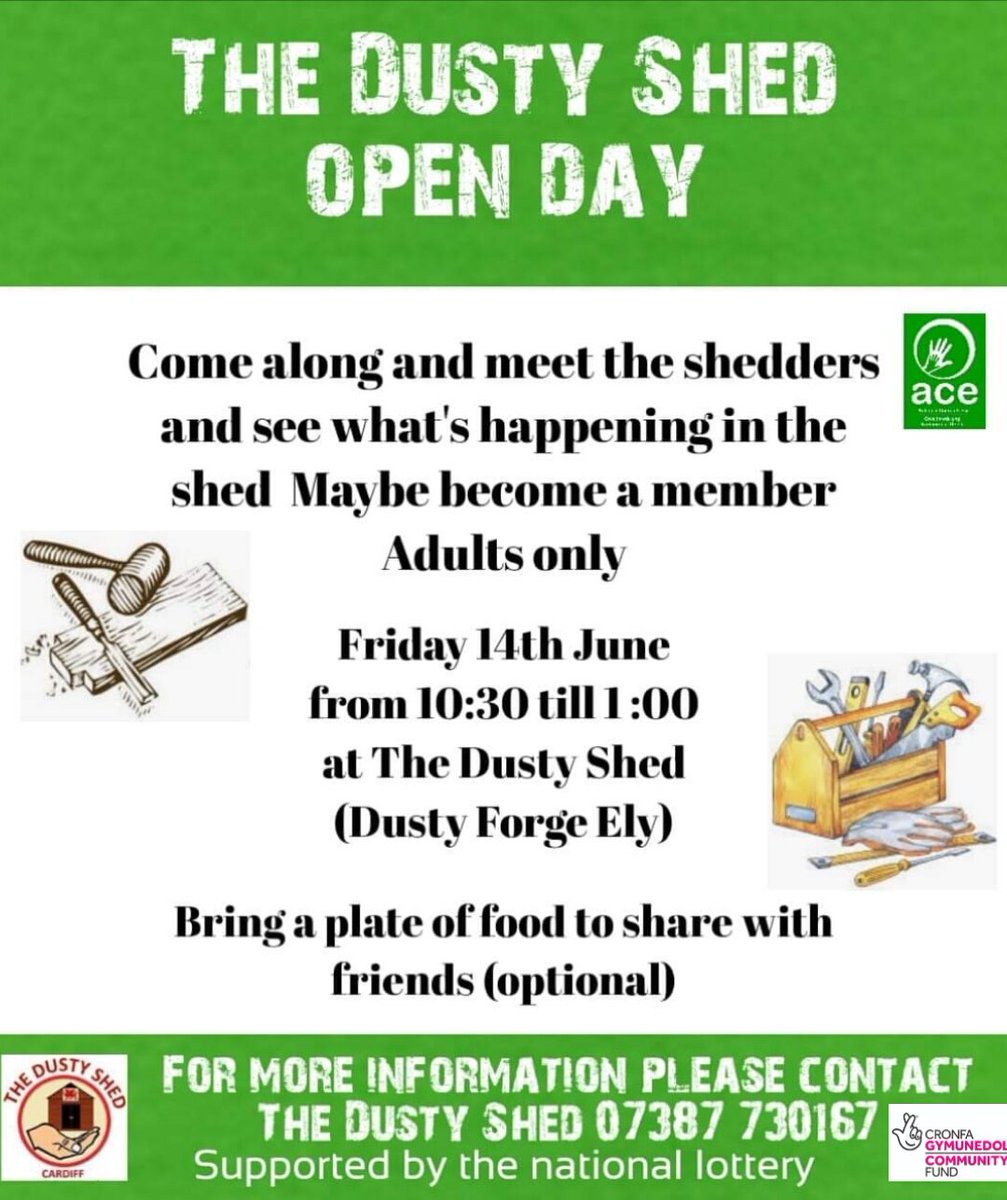 DustyShed's tweet photo. The Dusty Shed ‘Open Day’, Fri 14th Jun, 10:30am - 1pm.
Join our Open Day, get together, have a chat, and have some food. So bring a plate!!
For info, contact 07387 730167.
Watch our video! - https://t.co/x2jyZph4Bv
(Many thanks to Selco Builders Warehouse.) https://t.co/CpRsHlnjIl