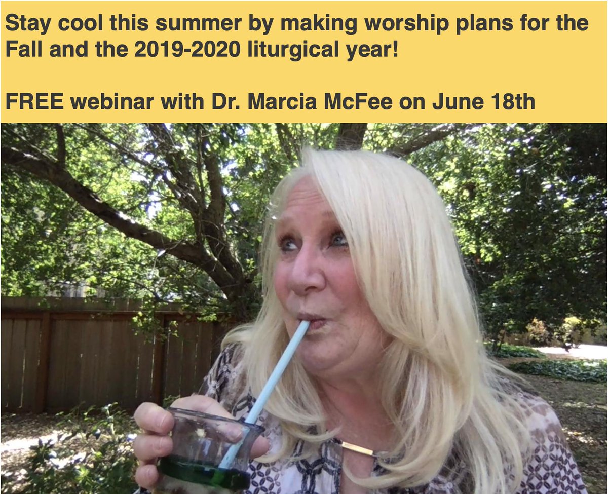 Summer has arrived, and Dr. Marcia McFee is hosting a FREE half-hour webinar on June 18th to help you start thinking ahead to your worship plans for Fall and the coming liturgical year. Come plan ahead with us! Sign up for the webinar here: 09lsc4wq.pages.infusionsoft.net
