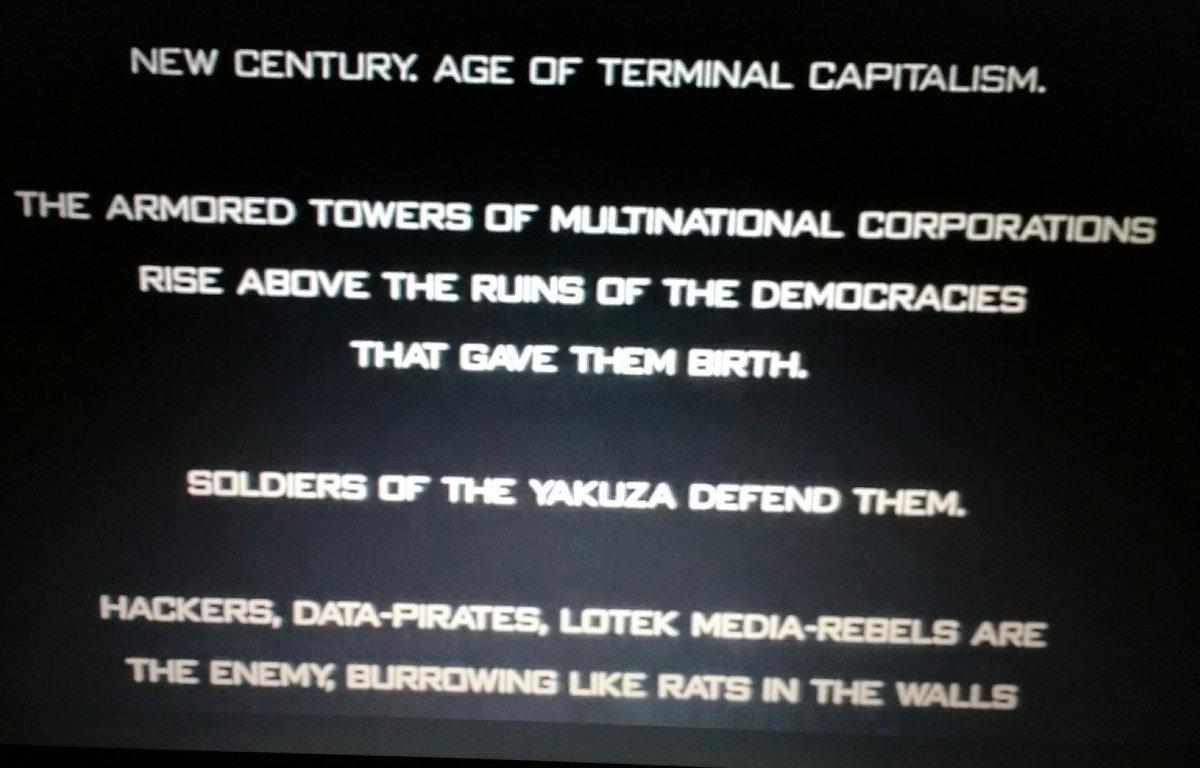 Keep in mind, Ghost in the Shell came out the same year as Johnny Mnemonic, and the overly tropish nature of the story was by then already dated; Yakuza enforcing corporate law. Western cyberpunk by then was somewhat oldhat, and well established.