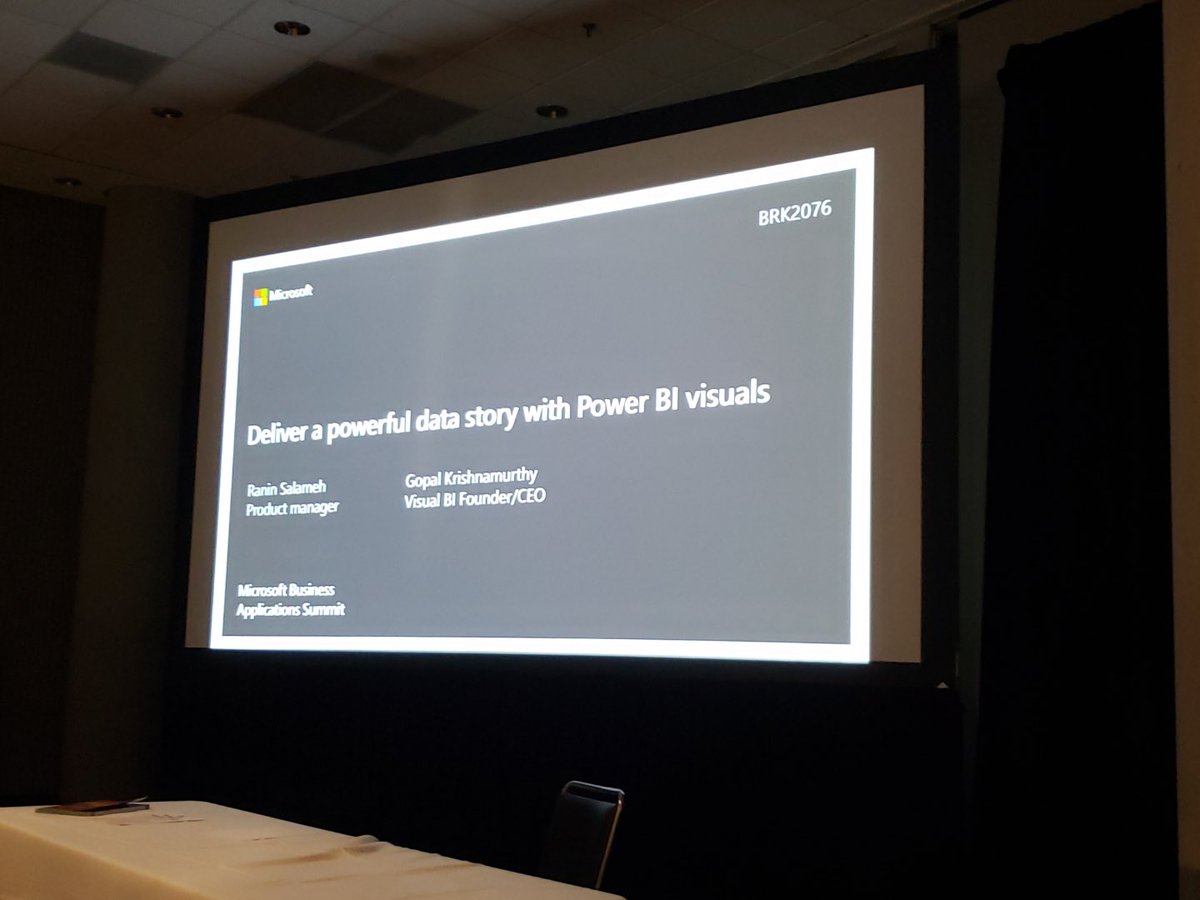 Visual_BI's tweet photo. Deliver a powerful data story with Power BI Visuals- a session by @rsalameh and @GopalBI. Live from #MABizAppsSummit https://t.co/LLrmSyC15O