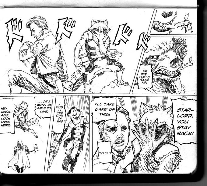 I just remembered I did a JoJo and GOTG crossover back in 2014. 