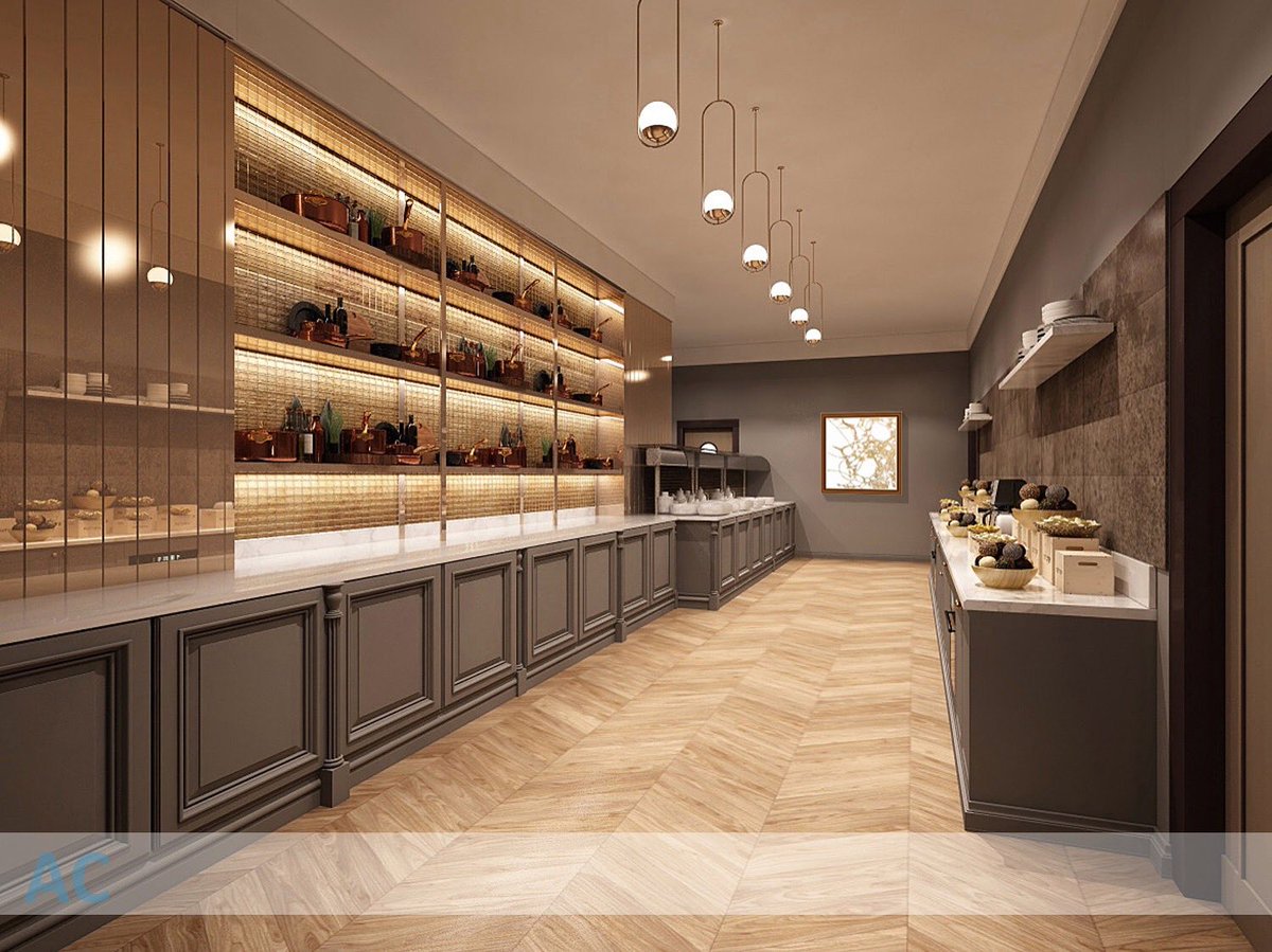 We wouldn’t mind grabbing our breakfast and morning coffee from this hotel servery ☕️☕️ #hoteldesign #interiordesign Instagram.com/aspinallcreati…