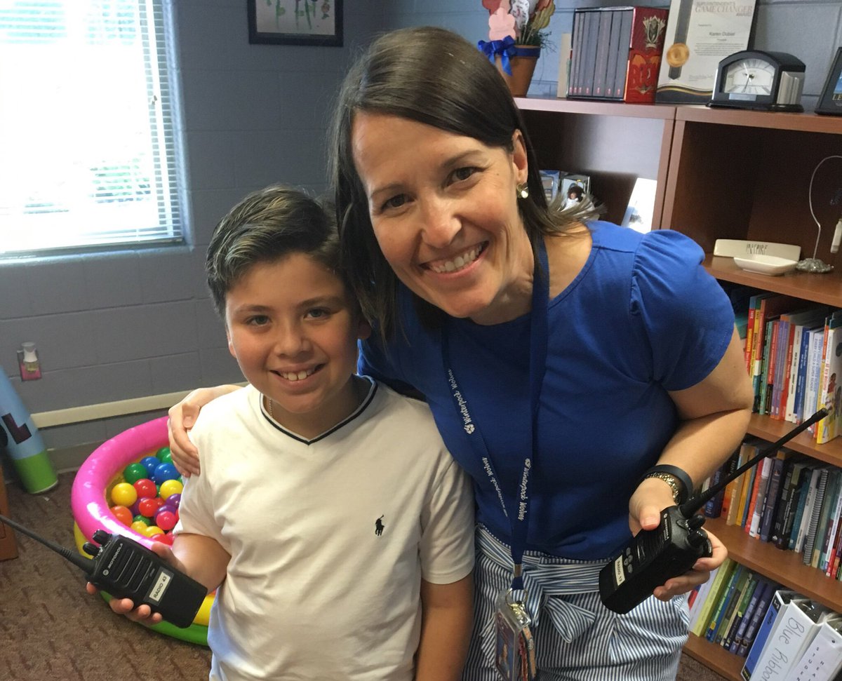 PrincipalDubiel's tweet photo. I’ve got a mini-me today! Teo won “Admin for a Day” with our PTA Silent Auction! Thankful for the extra help! #FuturePrincipal #oneCCPS #WPESwolves https://t.co/F6mqrC7SRF