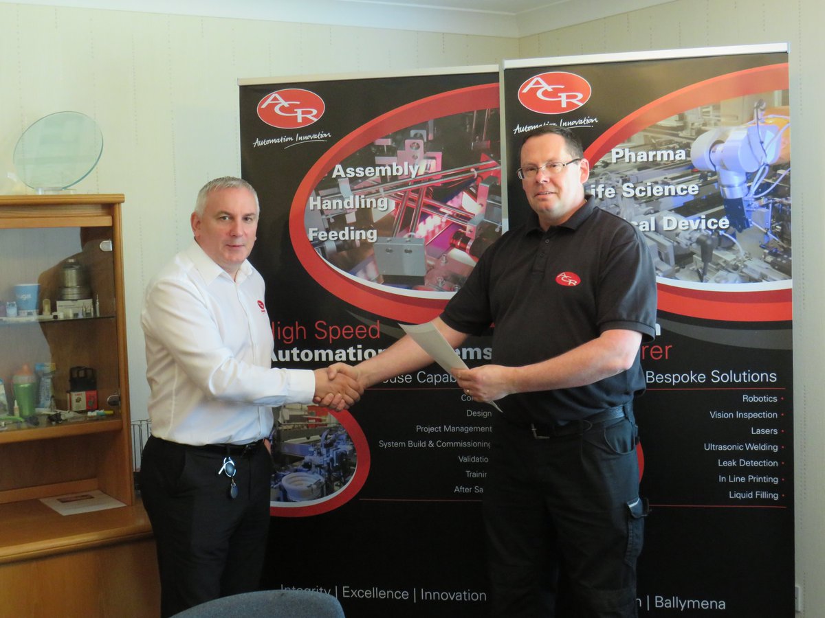 Our Managing Director Garry Talbert popped into AGR  to present one of their employees, Frank Green with his SVQ Certificate in Electrical Manufacture . Frank had taken advantage of life long learning and upskilling at AGR, monitored and assessed by Atg . Congratulations to Frank