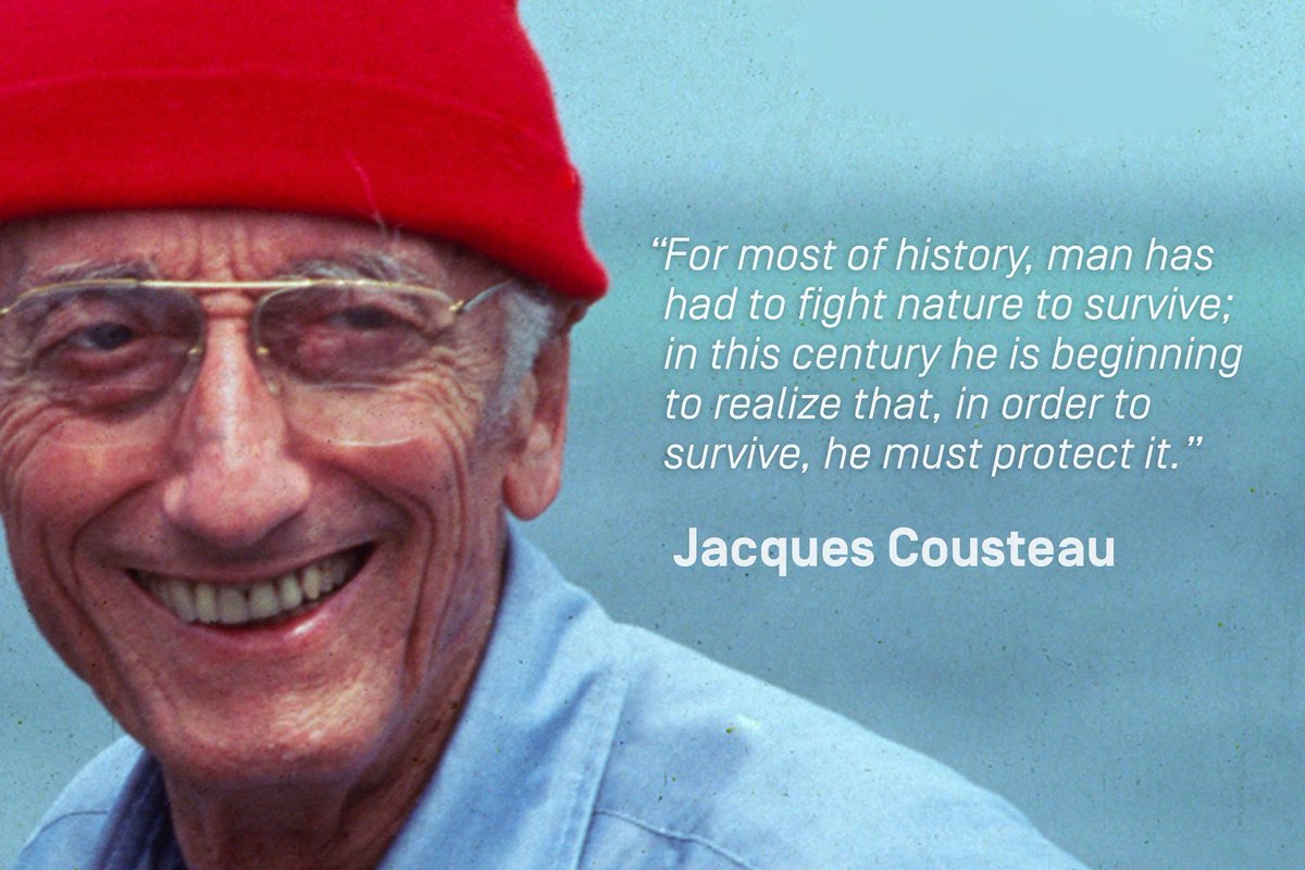 saveourseas's tweet photo. Happy birthday to #JacquesCousteau
Born on 11 June 1910, #CousteauDay was announced by National Oceanic and Atmospheric Administration (@NOAA) 100 years later. It is a day 'dedicated to those who fight to protect life on our planet'. https://t.co/D4G5wvWAUr